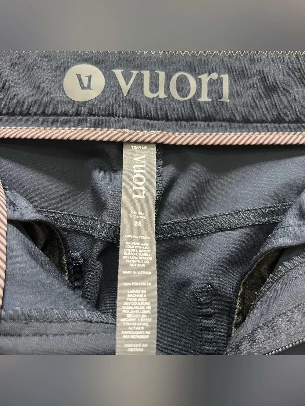 Vuori Meta Performance Chino Pants Men’s 28 Navy Blue Office Travel - Picture 3 of 9